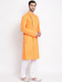 VASTRAMAY Men's Orange Mix Cotton Kurta and Pyjama Set